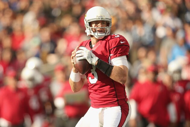 LOS ANGELES, CA - JANUARY 01:  Quarterback Carson Palmer #3 of the Arizona Cardinals sets to throw a pass against the Los Angeles Rams at Los Angeles Memorial Coliseum on January 1, 2017 in Los Angeles, California.  (Photo by Stephen Dunn/Getty Images)