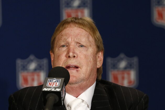 Oakland Raiders owner Mark Davis speaks during a news conference after NFL football owners approved the move of the Raiders to Las Vegas in a 31-1 vote during the NFL meetings Monday, March 27, 2017, in Phoenix. (AP Photo/Ross D. Franklin)