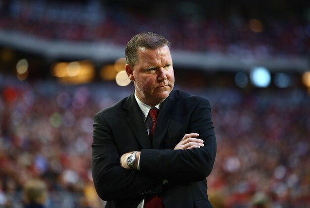 Dec 4, 2016; Glendale, AZ, USA; Washington Redskins general manager Scot McCloughan against the Arizona Cardinals at University of Phoenix Stadium. Mandatory Credit: Mark J. Rebilas-USA TODAY Sports