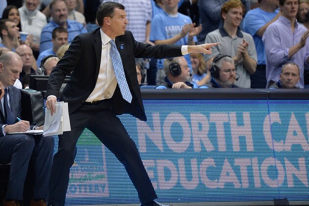 CHAPEL HILL, NC - FEBRUARY 20:  Assistant coach C.B. McGrath of the North Carolina Tar Heels directs players during their game against the Miami Hurricanes at the Dean Smith Center on February 20, 2016 in Chapel Hill, North Carolina. North Carolina won 96-71.  (Photo by Grant Halverson/Getty Images)