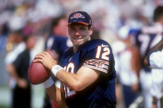 6 Sep 1998:  Quarterback Erik Kramer #12 of the Chicago Bears in action during the game against the Jacksonville Jaguars at Soldier Field in Chicago, Illinois. The Jaguars defeated the Bears 24-23. Mandatory Credit: Jonathan Daniel  /Allsport
