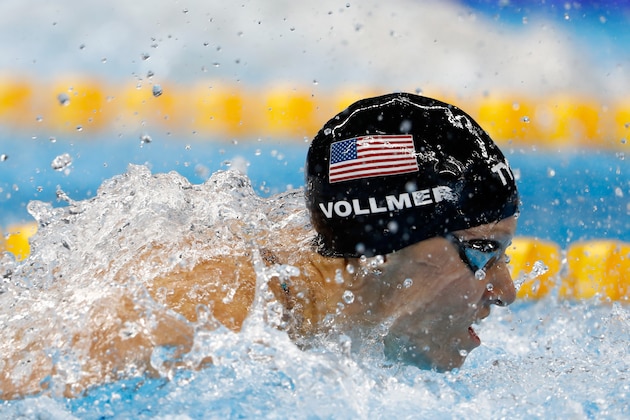 RIO DE JANEIRO, BRAZIL - AUGUST 13:  Dana Vollmer of the United States competes in the Women's 4 x 100m Medley Relay Final on Day 8 of the Rio 2016 Olympic Games at the Olympic Aquatics Stadium on August 13, 2016 in Rio de Janeiro, Brazil.  (Photo by Clive Rose/Getty Images)