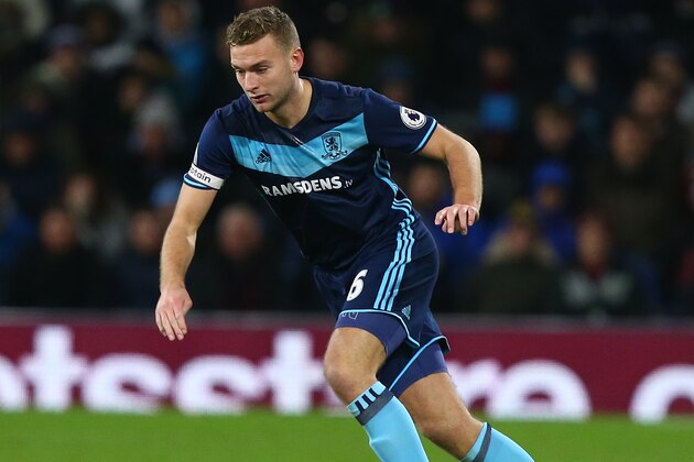 BURNLEY, ENGLAND - DECEMBER 26: Ben Gibson of Middlesbrough during the Premier League match between Burnley and Middlesbrough at Turf Moor on December 26, 2016 in Burnley, England. (Photo by Dave Thompson/Getty Images)