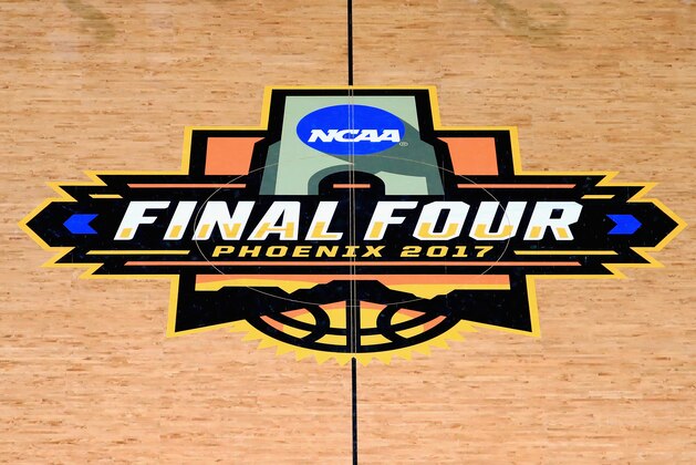 GLENDALE, AZ - MARCH 31:  The 2017 Final Four logo is seen on the court ahead of the 2017 NCAA Men's Basketball Final Four at University of Phoenix Stadium on March 31, 2017 in Glendale, Arizona.  (Photo by Christian Petersen/Getty Images)