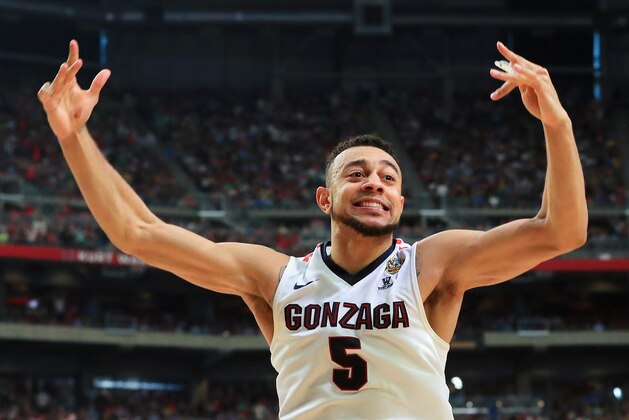 GLENDALE, AZ - APRIL 01: Nigel Williams-Goss #5 of the Gonzaga Bulldogs celebrates after defeating the South Carolina Gamecocks during the 2017 NCAA Men's Final Four Semifinal at University of Phoenix Stadium on April 1, 2017 in Glendale, Arizona. Gonzaga defeated South Carolina 77-73. (Photo by Ronald Martinez/Getty Images)
