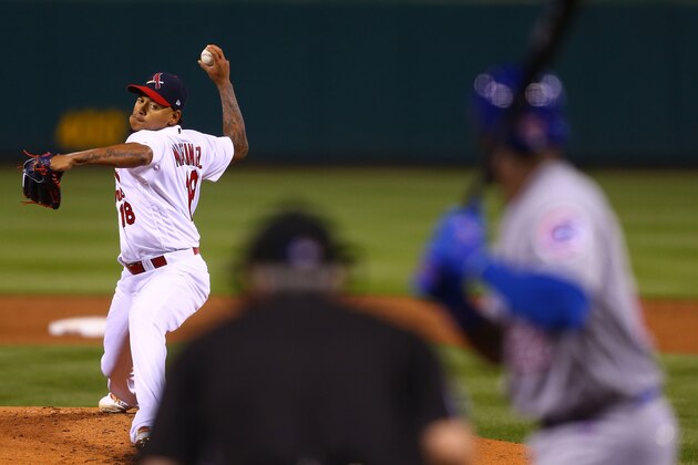 ST. LOUIS, MO - APRIL 2: Starter Carlos Martinez #18 of the St. Louis Cardinals pitches against the Chicago Cubs in the second inning during the 2017 MLB Opening Day game at Busch Stadium on April 2, 2017 in St. Louis, Missouri. (Photo by Dilip Vishwanat/Getty Images) ST. LOUIS, MO - APRIL 2: Starter Carlos Martinez #18 of the St. Louis Cardinals pitches against the Chicago Cubs in the second inning during the 2017 MLB Opening Day game at Busch Stadium on April 2, 2017 in St. Louis, Missouri. (Photo by Dilip Vishwanat/Getty Images)