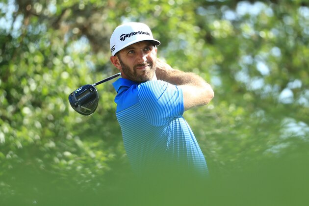 AUSTIN, TX - MARCH 26:  Dustin Johnson tees off on the 12th hole during the final match of the World Golf Championships-Dell Technologies Match Play at the Austin Country Club on March 26, 2017 in Austin, Texas. (Photo by Richard Heathcote/Getty Images)