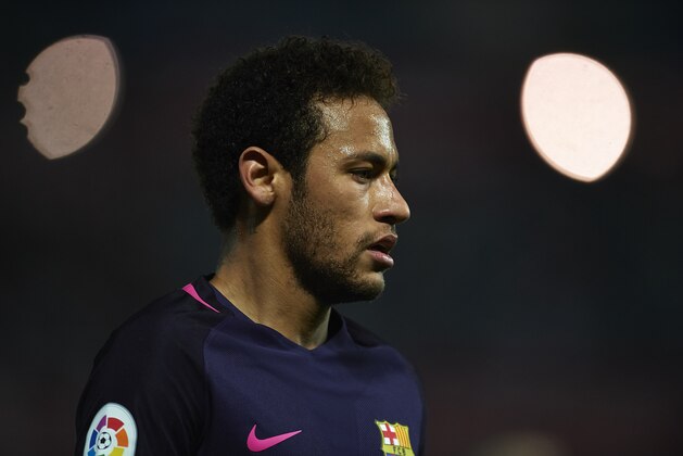 GRANADA, SPAIN - APRIL 02:  Neymar Jr of FC Barcelona looks on during the La Liga match between Granada CF v FC Barcelona at Estadio Nuevo Los Carmenes on April 02, 2017 in Granada, Spain.  (Photo by Aitor Alcalde/Getty Images)