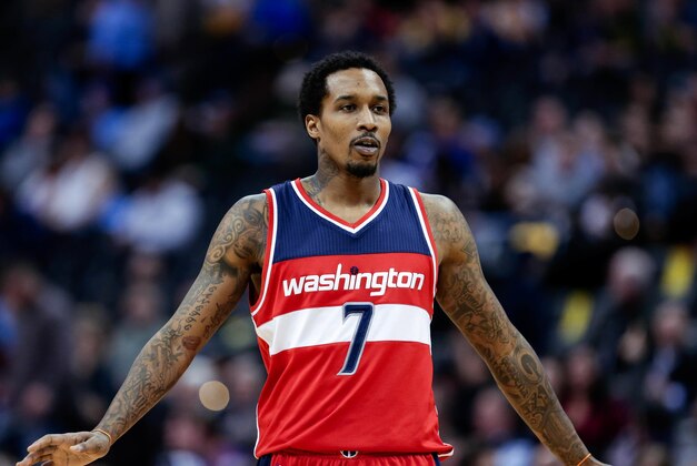 Mar 8, 2017; Denver, CO, USA; Washington Wizards guard Brandon Jennings (7) in the second quarter against the Denver Nuggets at the Pepsi Center. Mandatory Credit: Isaiah J. Downing-USA TODAY Sports