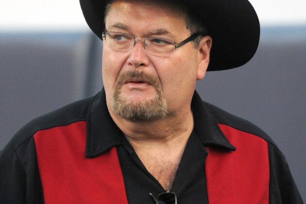 EL PASO, TX - SEPTEMBER 1: World Wrestling Entertainment announcer and Oklahoma Sooners fan Jim Ross walks the field before the Sooners' game against the UTEP Miners on September 1, 2012 at The Sunbowl in El Paso, Texas. (Photo by Jackson Laizure/Getty Images)