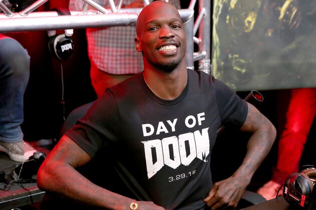 HOLLYWOOD, CALIFORNIA - MARCH 29:  Former NFL player Chad 'Ochocinco' Johnson attends as athletes and YouTube stars team for DOOM Videogame Tournament at Siren Studios on March 29, 2016 in Hollywood, California.  (Photo by Jonathan Leibson/Getty Images for Bethesda Softworks)
