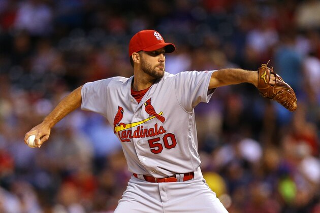 DENVER, CO - SEPTEMBER 20:  Starting pitcher Adam Wainwright #50 of the St. Louis Cardinals delivers to home plate during the first inning against the Colorado Rockies at Coors Field on September 20, 2016 in Denver, Colorado. (Photo by Justin Edmonds/Getty Images)