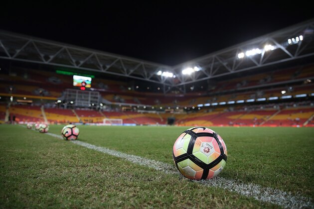BRISBANE, AUSTRALIA - APRIL 02:  General view of match ball before the round 25 A-League match between the Brisbane Roar and the Central Coast Mariners at Suncorp Stadium on April 2, 2017 in Brisbane, Australia.  (Photo by Chris Hyde/Getty Images)