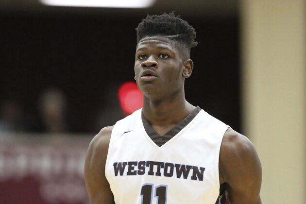 Westtown School's Mo Bamba #11 is seen against Hillcrest Prep during a high school basketball game at the 2017 Hoophall Classic on Saturday, January 14,, 2017, in Springfield, MA.. (AP Photo/Gregory Payan)