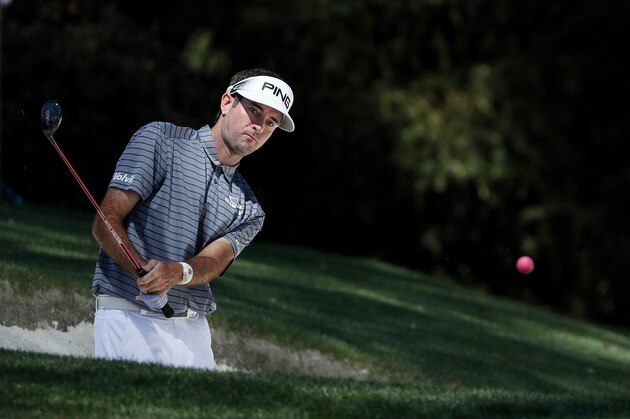 AUGUSTA, GA - APRIL 04:  Bubba Watson of the United States plays a shot from a bunker on the tenth hole during a practice round prior to the start of the 2017 Masters Tournament at Augusta National Golf Club on April 4, 2017 in Augusta, Georgia.  (Photo by David Cannon/Getty Images)