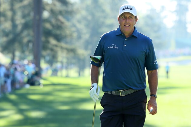 AUGUSTA, GA - APRIL 04:  Phil Mickelson of the United States smiles as he walks to the seventh tee during a practice round prior to the start of the 2017 Masters Tournament at Augusta National Golf Club on April 4, 2017 in Augusta, Georgia.  (Photo by Andrew Redington/Getty Images)