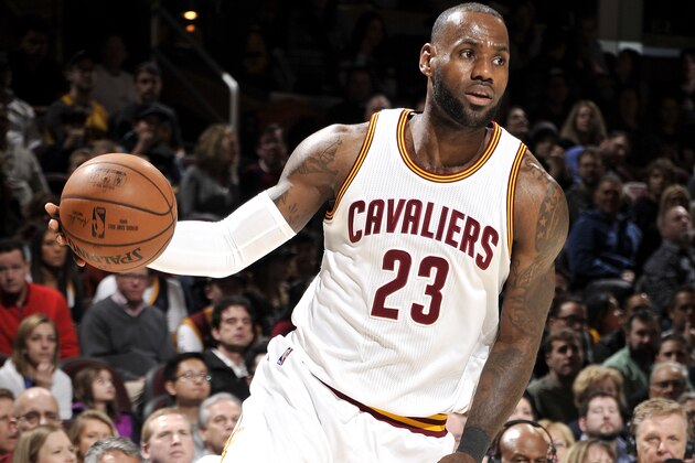 CLEVELAND, OH - APRIL 2: LeBron James #23 of the Cleveland Cavaliers handles the ball during the game against the Indiana Pacers on April 2, 2017 at Quicken Loans Arena in Cleveland, Ohio.  NOTE TO USER: User expressly acknowledges and agrees that, by downloading and or using this Photograph, user is consenting to the terms and conditions of the Getty Images License Agreement. Mandatory Copyright Notice: Copyright 2017 NBAE (Photo by David Liam Kyle/NBAE via Getty Images)