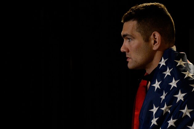 NEW YORK, NY - NOVEMBER 12:  Chris Weidman prepares to enter the Octagon before his middleweight fight against Yoel Romero during the UFC 205 event at Madison Square Garden on November 12, 2016 in New York City.  (Photo by Brandon Magnus/Zuffa LLC/Zuffa LLC via Getty Images)