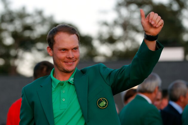 AUGUSTA, GEORGIA - APRIL 10:  Danny Willett of England celebrates with the green jacket after winning the final round of the 2016 Masters Tournament at Augusta National Golf Club on April 10, 2016 in Augusta, Georgia.  (Photo by Kevin C. Cox/Getty Images)