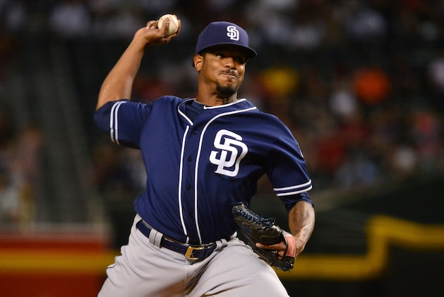 PHOENIX, AZ - SEPTEMBER 30:  Edwin Jackson #33 of the San Diego Padres delivers a pitch during the first inning of the game against the Arizona Diamondbacks at Chase Field on September 30, 2016 in Phoenix, Arizona.  (Photo by Jennifer Stewart/Getty Images)