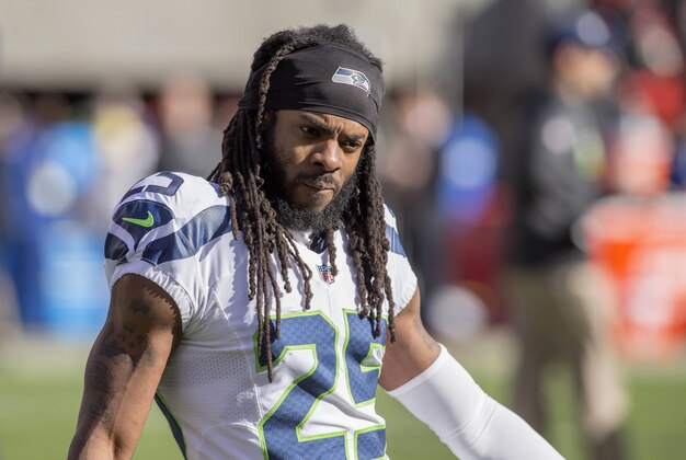 Jan 1, 2017; Santa Clara, CA, USA; Seattle Seahawks cornerback Richard Sherman (25) during warmups before the game against the San Francisco 49ers at Levis Stadium. Mandatory Credit: Neville E. Guard-USA TODAY Sports