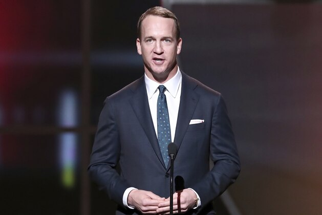 Peyton Manning speaks at the 6th annual NFL Honors at the Wortham Center on Saturday, Feb. 4, 2017, in Houston. (Photo by John Salangsang/Invision for NFL/AP Images)