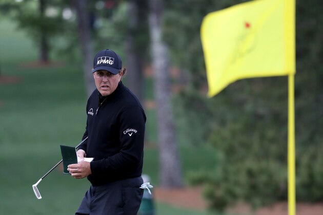 AUGUSTA, GA - APRIL 06:  Phil Mickelson of the United States walks across the seventh green during the first round of the 2017 Masters Tournament at Augusta National Golf Club on April 6, 2017 in Augusta, Georgia.  (Photo by Rob Carr/Getty Images)