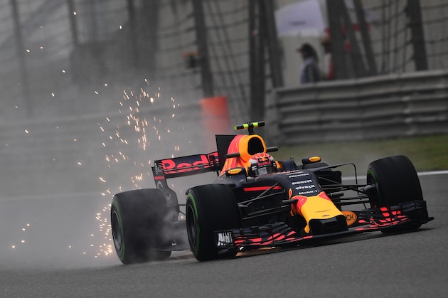 Red Bull's Dutch driver Max Verstappen drives during the first practice session of the Formula One Chinese Grand Prix in Shanghai on April 7, 2017. / AFP PHOTO / Johannes EISELE        (Photo credit should read JOHANNES EISELE/AFP/Getty Images)