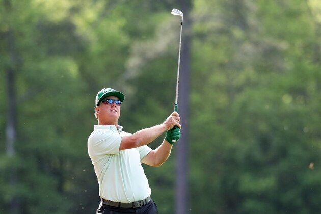 AUGUSTA, GA - APRIL 06:  Charley Hoffman of the United States plays his second shot on the 14th hole during the first round of the 2017 Masters Tournament at Augusta National Golf Club on April 6, 2017 in Augusta, Georgia.  (Photo by Rob Carr/Getty Images)