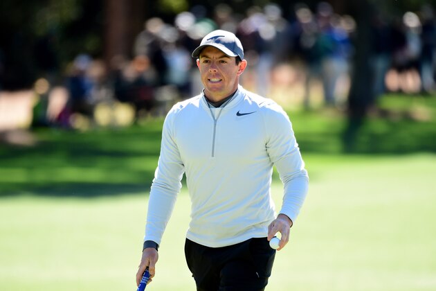 AUGUSTA, GA - APRIL 07: Rory McIlroy of Northern Ireland reacts to his bogey on the first hole during the second round of the 2017 Masters Tournament at Augusta National Golf Club on April 7, 2017 in Augusta, Georgia.  (Photo by Harry How/Getty Images)