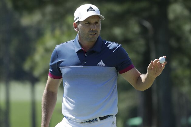Sergio Garcia, of Spain, reacts to his birdie on the 17th hole during the second round of the Masters golf tournament Friday, April 7, 2017, in Augusta, Ga. (AP Photo/Chris Carlson) Sergio Garcia, of Spain, reacts to his birdie on the 17th hole during the second round of the Masters golf tournament Friday, April 7, 2017, in Augusta, Ga. (AP Photo/Chris Carlson)