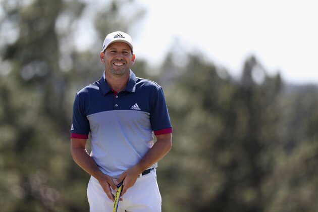 AUGUSTA, GA - APRIL 07:  Sergio Garcia of Spain reacts after putting out on the 18th hole during the second round of the 2017 Masters Tournament at Augusta National Golf Club on April 7, 2017 in Augusta, Georgia.  (Photo by Harry How/Getty Images)