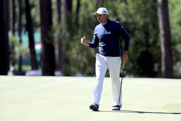 AUGUSTA, GA - APRIL 07:  Sergio Garcia of Spain reacts during the second round of the 2017 Masters Tournament at Augusta National Golf Club on April 7, 2017 in Augusta, Georgia.  (Photo by Rob Carr/Getty Images)