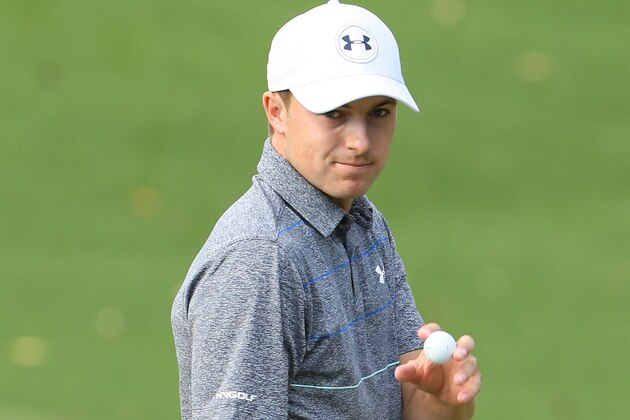 AUGUSTA, GA - APRIL 07:  Jordan Spieth of the United States waves on the tenth hole during the second round of the 2017 Masters Tournament at Augusta National Golf Club on April 7, 2017 in Augusta, Georgia.  (Photo by Andrew Redington/Getty Images)