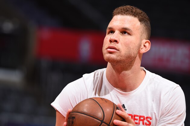 LOS ANGELES, CA - APRIL 1: Blake Griffin #32 of the LA Clippers warms up before the game against the Los Angeles Lakers on April 1, 2017 at STAPLES Center in Los Angeles, California. NOTE TO USER: User expressly acknowledges and agrees that, by downloading and/or using this Photograph, user is consenting to the terms and conditions of the Getty Images License Agreement. Mandatory Copyright Notice: Copyright 2017 NBAE (Photo by Andrew D. Bernstein/NBAE via Getty Images)