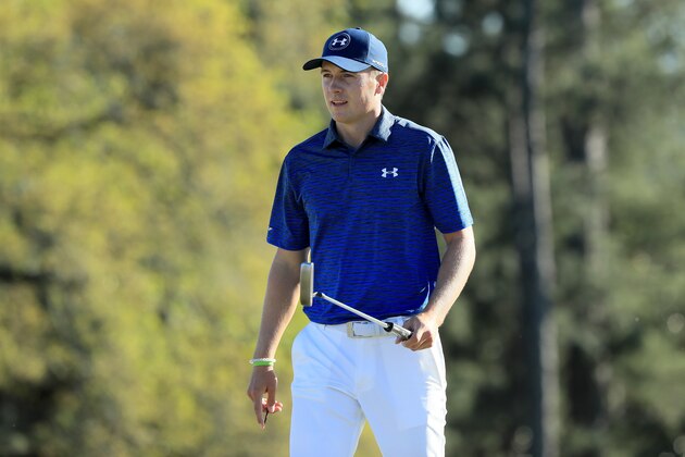 AUGUSTA, GA - APRIL 08:  Jordan Spieth of the United States waves on the 18th green during the third round of the 2017 Masters Tournament at Augusta National Golf Club on April 8, 2017 in Augusta, Georgia.  (Photo by Andrew Redington/Getty Images)