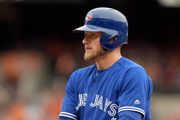 BALTIMORE, MD - APRIL 03:  Josh Donaldson #20 of the Toronto Blue Jays stands on first base during the game against the Baltimore Orioles on Opening Day at Oriole Park at Camden Yards on April 3, 2017 in Baltimore, Maryland.  (Photo by G Fiume/Getty Images)