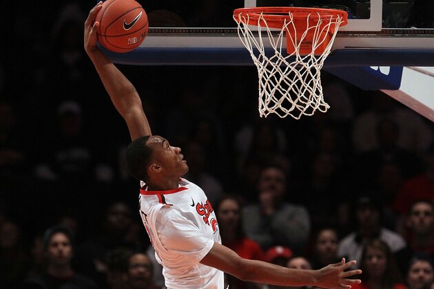 NEW YORK, NY - JANUARY 21:  (NEW YORK DAILIES OUT) Amir Garrett #22 of the St. John's Red Storm in action against the Villanova Wildcats on January 21, 2012 at Madison Square Garden in New York City. Villanova defeated St. Johns 79-76 after overtime.  (Photo by Jim McIsaac/Getty Images)