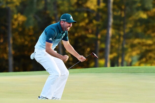 AUGUSTA, GA - APRIL 09:  Sergio Garcia of Spain celebrates after defeating Justin Rose (not pictured) of England on the first playoff hole during the final round of the 2017 Masters Tournament at Augusta National Golf Club on April 9, 2017 in Augusta, Georgia.  (Photo by Harry How/Getty Images)