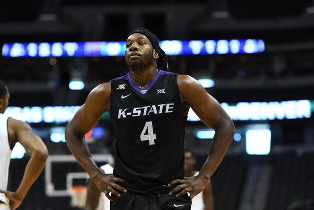 Dec 17, 2016; Denver, CO, USA; Kansas State Wildcats forward D.J. Johnson (4) during the second half against the Colorado State Rams at the Pepsi Center. The Wildcats defeated the Rams 89-70. Mandatory Credit: Ron Chenoy-USA TODAY Sports