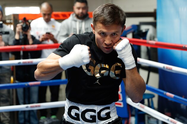 SANTA MONICA, CA - FEBRUARY 28:  Gennady 'GGG' Golovkin works out at the Wild Card Boxing Club in Santa Monica, California, February 8, 2017.  (Photo by Josh Lefkowitz/Getty Images)