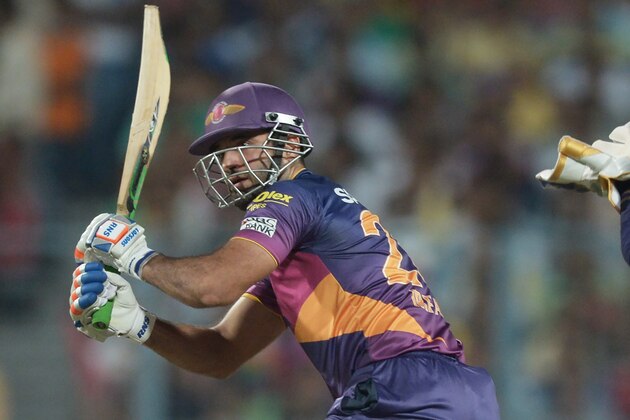 Rising Pune Supergiants Irfan Pathan plays a shot during the 2016 Indian Premier League (IPL) Twenty20 cricket match between Kolkata Knight Riders and Rising Pune Supergiants  at the Eden Gardens Cricket Stadium in Kolkata on May 14, 2016./ GETTYOUT / ----IMAGE RESTRICTED TO EDITORIAL USE - STRICTLY NO COMMERCIAL USE----- / GETTYOUT / AFP / Dibyangshu SARKAR        (Photo credit should read DIBYANGSHU SARKAR/AFP/Getty Images)