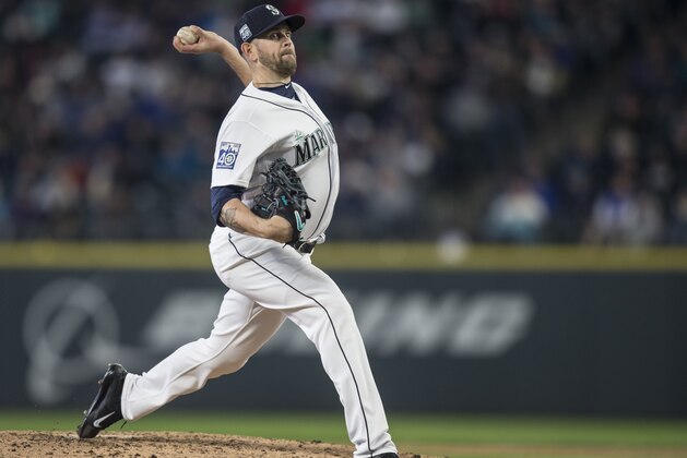 SEATTLE, WA - APRIL 10:  Starter James Paxton #65 of the Seattle Mariners delivers a pitch during the fourth inning of the home opener against the Houston Astros at Safeco Field on April 10, 2017 in Seattle, Washington. The Mariners won 6-0 and Paxton got the win. (Photo by Stephen Brashear/Getty Images)