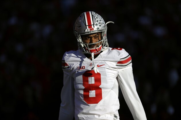Ohio State cornerback Gareon Conley prepares for an NCAA college football game against Maryland in College Park, Md., Saturday, Nov. 12, 2016. (AP Photo/Patrick Semansky)