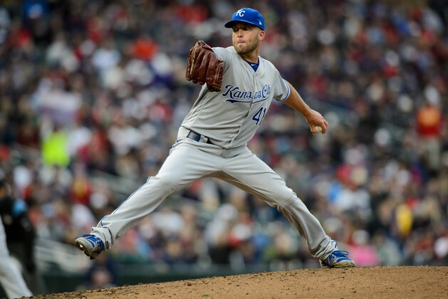 MINNEAPOLIS, MN - APRIL 03: Danny Duffy #41 of the Kansas City Royals delivers a pitch against the Minnesota Twins during the Opening Day game on April 3, 2017 at Target Field in Minneapolis, Minnesota. The Twins defeated the Royals 7-1. (Photo by Hannah Foslien/Getty Images)