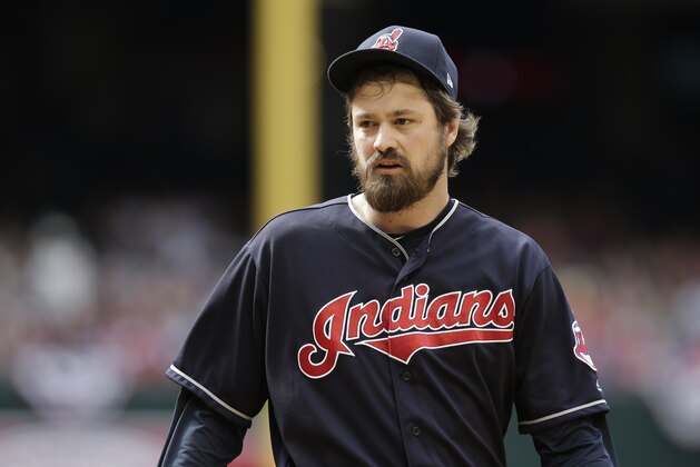 Cleveland Indians relief pitcher Andrew Miller (24) in the eighth inning during a baseball game against the Arizona Diamondbacks, Sunday, April 9, 2017, in Phoenix. (AP Photo/Rick Scuteri) Cleveland Indians relief pitcher Andrew Miller (24) in the eighth inning during a baseball game against the Arizona Diamondbacks, Sunday, April 9, 2017, in Phoenix. (AP Photo/Rick Scuteri)