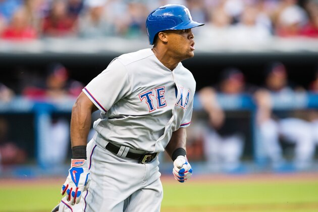 CLEVELAND, OH -  MAY 31: Adrian Beltre #29 of the Texas Rangers runs out an RBI double during the eighth inning against the Cleveland Indians at Progressive Field on May 31, 2016 in Cleveland, Ohio. (Photo by Jason Miller/Getty Images)