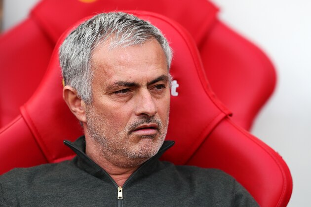 SUNDERLAND, ENGLAND - APRIL 09: Manchester United manager Jose Mourinho looks on during the Premier League match between Sunderland and Manchester United at Stadium of Light on April 9, 2017 in Sunderland, England. (Photo by Chris Brunskill Ltd/Getty Images)