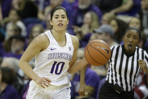 Washington's Kelsey Plum in action against Washington State in an NCAA college basketball game Tuesday, Dec. 27, 2016, in Seattle. (AP Photo/Elaine Thompson) Washington's Kelsey Plum in action against Washington State in an NCAA college basketball game Tuesday, Dec. 27, 2016, in Seattle. (AP Photo/Elaine Thompson)