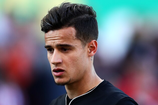 STOKE ON TRENT, ENGLAND - APRIL 08: Philippe Coutinho of Liverpool looks on during the Premier League match between Stoke City and Liverpool at Bet365 Stadium on April 8, 2017 in Stoke on Trent, England. (Photo by Chris Brunskill Ltd/Getty Images)
